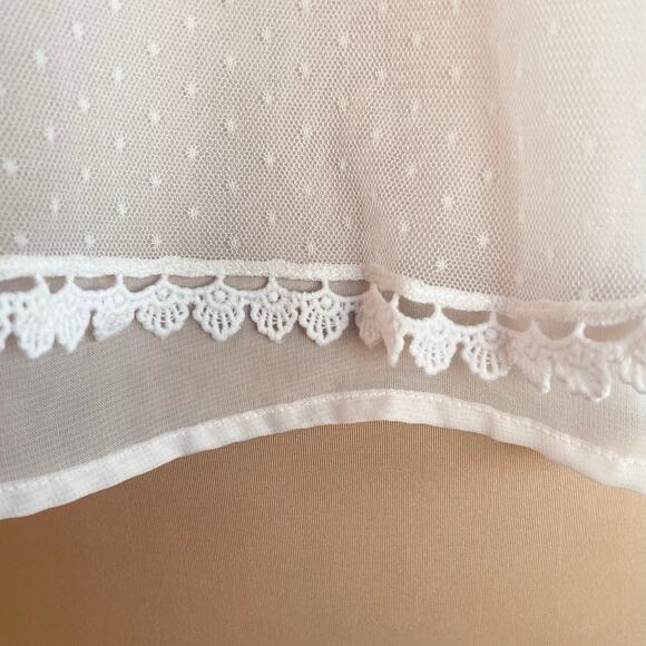 American EagleY2K Babydoll Cami Top Womens L White Lace Layered Fairy Romantic - Picture 6 of 9